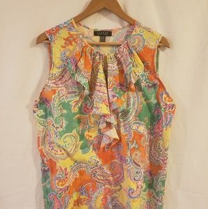 Ralph Lauren Paisley Print Sleeveless Top 2X